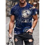 Fashion Men's Pattern Graphic T-shirts 3d Digital Printed Tee Simple Short Sleeved Plus Size T Shirts for Men