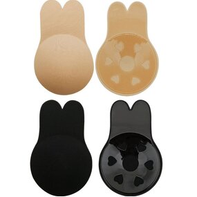 Women Push up Bra Sticky Adhesive Bunny Ear Breast Lift Breathable Silicone Nipple Cover Tape