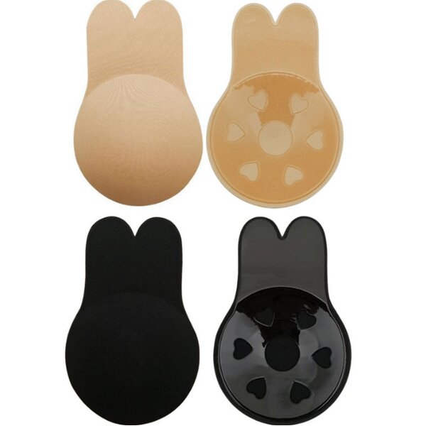 Women Push up Bra Sticky Adhesive Bunny Ear Breast Lift Breathable Silicone Nipple Cover Tape