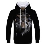 Wholesale Plus Size Unisex 3D Star Wolf Digital Printed Hooded Sweaters 3d Digital Printed Large Size Couples Sweaters