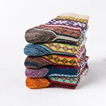 Hot New Arrival Thick Socks Women Blank Plain Knit Warm Winter Socks-5 Pairs/set