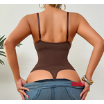 Women's T-Shaped Bodysuit Hot Selling Deep V-Neck Jumpsuit Wholesale Silk One Piece Shapewear Everyday Style Firm Size 3XL