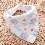 8 Layers 100% Organic Cotton Bandana Drool Bibs Soft and Absorbent Triangle for Boys & Girls Square Scarf & Handkerchiefs