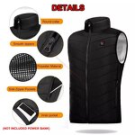 Men Autumn Winter Smart Heating Cotton Vest Usb Infrared Heating Vest Women Outdoor Flexible Thermal Warm Jacket