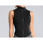 Women's Slim Fit Running Vest Breathable Yoga Fitness Wear with Vintage Style