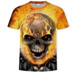 New Hot Men Summer 3d Printing T Shirt Street Fashion Models Love Fashion Skull T Shirt  Graphic Skull Short Sleeve Tees