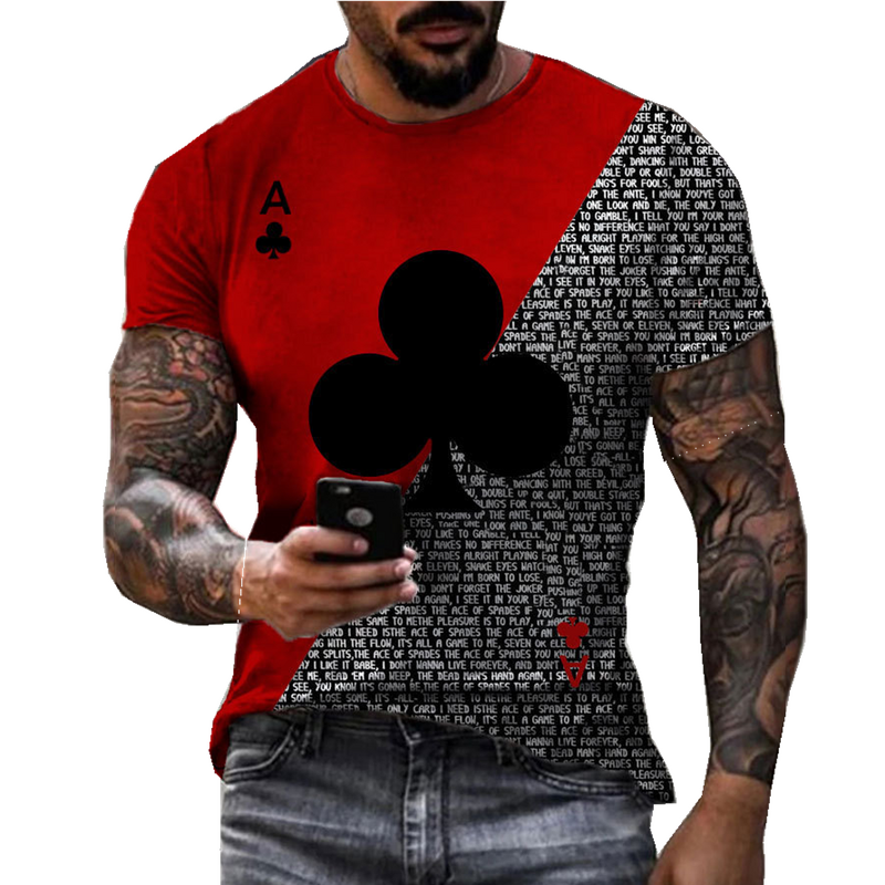 Custom T Shirt 3d Poker Card Printed T Shirt Men Compression Shirts Male Bodybuilding Fitness Quick-drying Gyms Tshirt