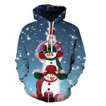 Men's Hoodies Christmas Snowman Printed Autumn Style Women Hooded Sweatshirts Street Trend Leisure Pullover Santa Claus Coat