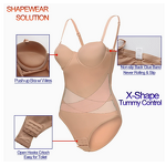 Women's Shapewear Bodysuit with Built-In 4 Steel Nylon Bra Silk Material Seamless and Breathable Design