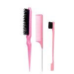Hair Styling Comb Set Teasing Hair Brush Rat Tail Comb Edge Brush Back Brushing for Women