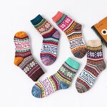 Hot New Arrival Thick Socks Women Blank Plain Knit Warm Winter Socks-5 Pairs/set