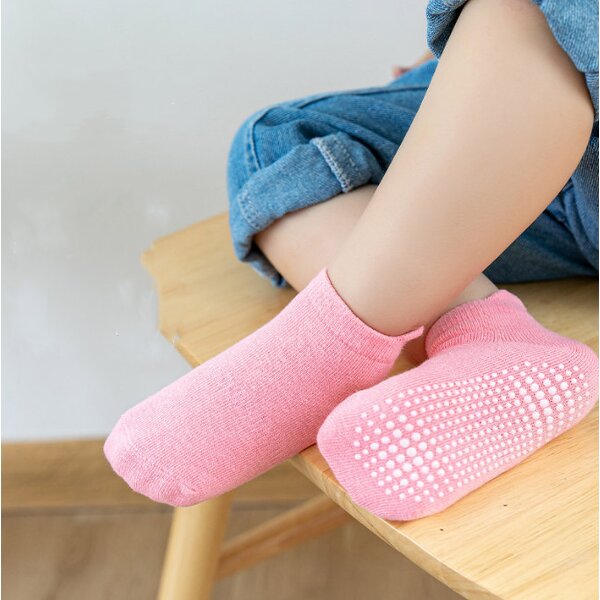 Wholesale Anti-Slip Cotton Socks for Children Infant and Baby Breathable and High-Ankle for Spring and Autumn Crawling