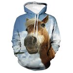 Horse 3d Printed Hoodies for Men Cute Dogs 3d Printing Hoodies From Men Funny Animal Casual Plus Sized Pullover