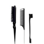 Hair Styling Comb Set Teasing Hair Brush Rat Tail Comb Edge Brush Back Brushing for Women