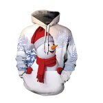 Men's Hoodies Christmas Snowman Printed Autumn Style Women Hooded Sweatshirts Street Trend Leisure Pullover Santa Claus Coat