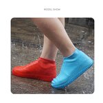 Silicone Rain Shoes Cover Non Woven Men Rubber Waterproof Overshoe Shoe Cover Rain Boots