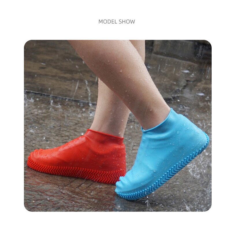 Silicone Rain Shoes Cover Non Woven Men Rubber Waterproof Overshoe Shoe Cover Rain Boots
