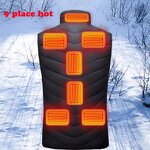 Men Autumn Winter Smart Heating Cotton Vest Usb Infrared Heating Vest Women Outdoor Flexible Thermal Warm Jacket