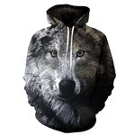 Wholesale Plus Size Unisex 3D Star Wolf Digital Printed Hooded Sweaters 3d Digital Printed Large Size Couples Sweaters