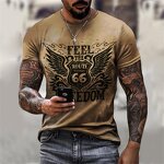 Custom Short Sleeve Rock Punk Pattern Fashion Casual Summer Male Oversized T Shirt 66 Letter 3d Printed T Shirts Dropshipping