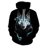 Wholesale Plus Size Unisex 3D Star Wolf Digital Printed Hooded Sweaters 3d Digital Printed Large Size Couples Sweaters