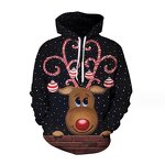 OEM  Christmas Polyester Hoodies for Sublimation Blank Mens Oversized 3d Custom Print All Over Streetwear
