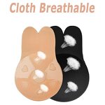 Women Push up Bra Sticky Adhesive Bunny Ear Breast Lift Breathable Silicone Nipple Cover Tape