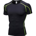 OEM Wholesale Slim Fit Men's Fitness Compression Shirt Custom Sport T-Shirt with Blank Design Knitted Fabric Plus Size Option