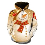 Men's Hoodies Christmas Snowman Printed Autumn Style Women Hooded Sweatshirts Street Trend Leisure Pullover Santa Claus Coat