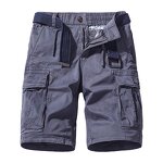 Wholesale Men's Casual Twill Elastic Cargo Shorts Below Knee Loose Fit Multi-Pocket Shorts