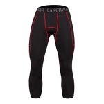 Factory Price Low MOQ Design Your Own 100% Polyester Streachable Fabric Mens 3/4  Leggings Running Compression Gym Yoga Pants
