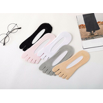 Wholesale Athletic Women's Five-Toe Seamless Injinji Socks Open Toe Design Customizable Knitted Cuff for Spring Minimum 3 Pairs