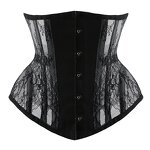 Hot Sale Fashion Wholesale Lace up Shapewear Underbust Black Waist Trainer 26 Steel Boned Clasped Corset