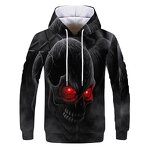 Wholesale Hoodies Men Skull 3D Graphic Print Sweatshirts Pullover Tops With Pocket