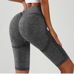 Women's XL High Waist Elastic Seamless Yoga Pants-Beautiful Peach Hip Fitness Sports Riding Breathable Sports Yoga Solid Pattern
