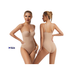 Women's Shapewear Bodysuit with Built-In 4 Steel Nylon Bra Silk Material Seamless and Breathable Design