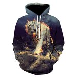 Unisex Custom Personalized Sweatshirt Hoodies Polyester Material with Logo Print Tiger Design for Autumn Season