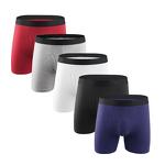 Men's One-Step Service Breathable Boxer Briefs Quick Dry Anti-Bacterial Solid Color Eco-Friendly Anti-Static Cotton Prints