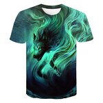 XXS-6XL Customized Quick Dry T-Shirts Print Unisex 3D Tee Wolf Shirt Mens Printed T Shirts for Men