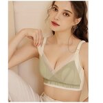 New Front Buckle Lace Nursing Bra Breastfeeding Breathability Open Cup Bras