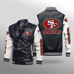 Good Quality Men Football Team Printed Nfl Vintage  Jacket Zipper Leather Jacket