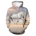 Horse 3d Printed Hoodies for Men Cute Dogs 3d Printing Hoodies From Men Funny Animal Casual Plus Sized Pullover