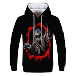 Wholesale Hoodies Men Skull 3D Graphic Print Sweatshirts Pullover Tops With Pocket