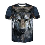 Hot Men Women Short Sleeve T-Shirt Casual 3D Creative Print Crewneck Graphic Tees Wolves Design T-shirt