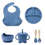Baby Feeding Set Manufacturer - Wholesale Round Suction Plate Cup Bib Set