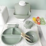 Baby Dining Set Manufacturer - 8 in 1 Silicone Plate Bowl Spoon Fork Set