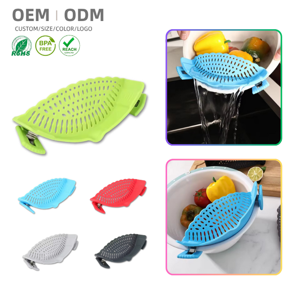 Silicone Colander Manufacturer - Adjustable Clip-on Strainer for Kitchen