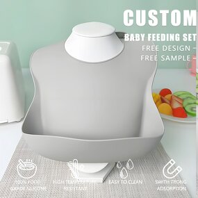 Silicone Baby Bib Manufacturer - Custom Logo Waterproof BPA Free Bib