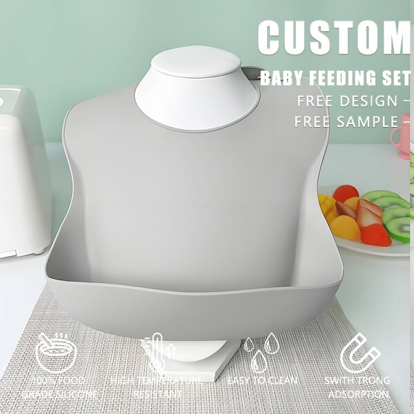 Silicone Baby Bib Manufacturer - Custom Logo Waterproof BPA Free Bib