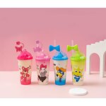 BPA-Free PP Sippy Cup Supplier - Cartoon with Straw Dishwasher Safe Reusable